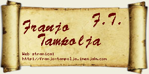 Franjo Tampolja vizit kartica